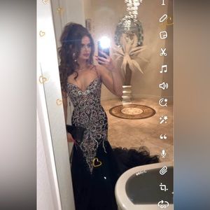 Jovani dress super heavy long train